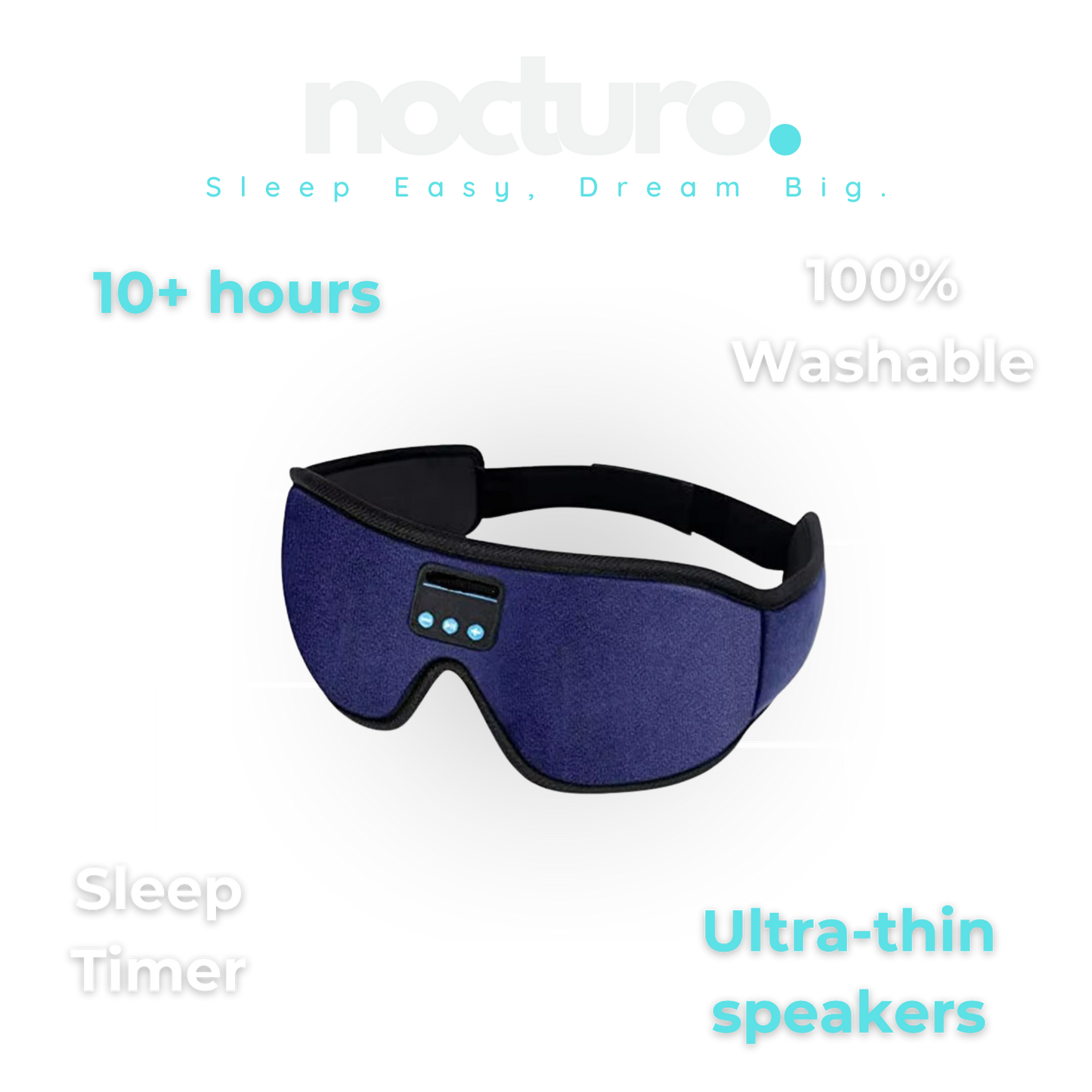 Nocturo Sleep Mask - Memory-Foam Bluetooth Sleep Mask